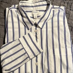 J. Crew Striped Button Down Shirt - Large